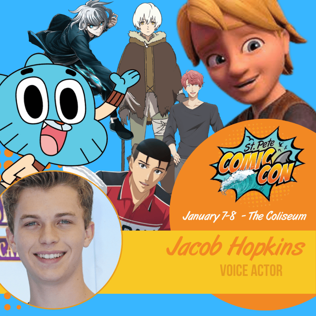 St. Pete Comic Con 2023 Hosts Gumball from the Amazing World of Gumball and  Fushi from to Your Eternity (AKA Jacob Hopkins) - St Pete Comic Con